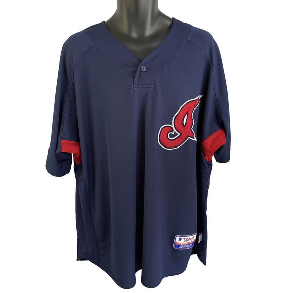 Mens Majestic Cool Base Cleveland Indians Guardians #24 Batting Jersey Sz XXL - Picture 1 of 8